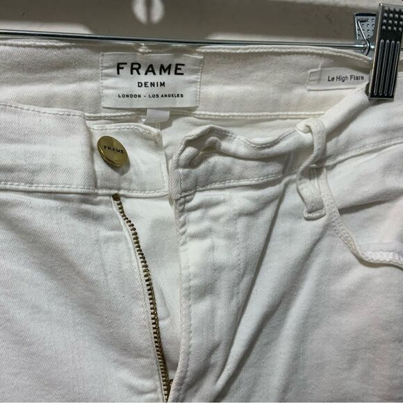 Frame Denim Le High Flare Jeans in Blanc White Sz 31 - Picture 8 of 13